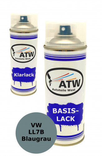 Autolack für VW LL7B Blaugrau+400ml Klarlack Set